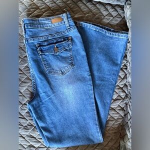 BLEU Denim Bootcut Jeans Mid Rise Stretch Distressed NEW